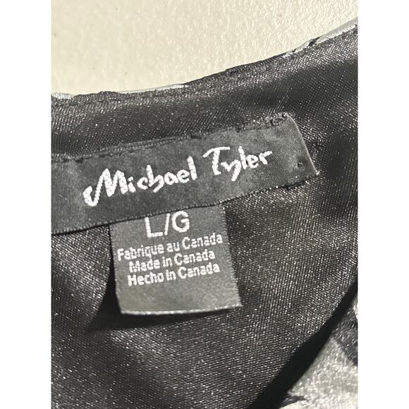 Michael Tyler Women's Size Large Black Animal Print Abstract Casual Office Dress - Picture 3 of 10